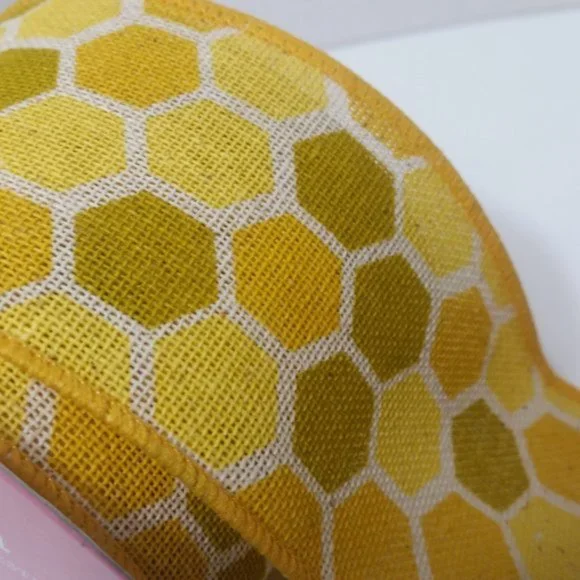 6 Rolls Wired Ribbon Honeycomb 1.5" & 2.5"